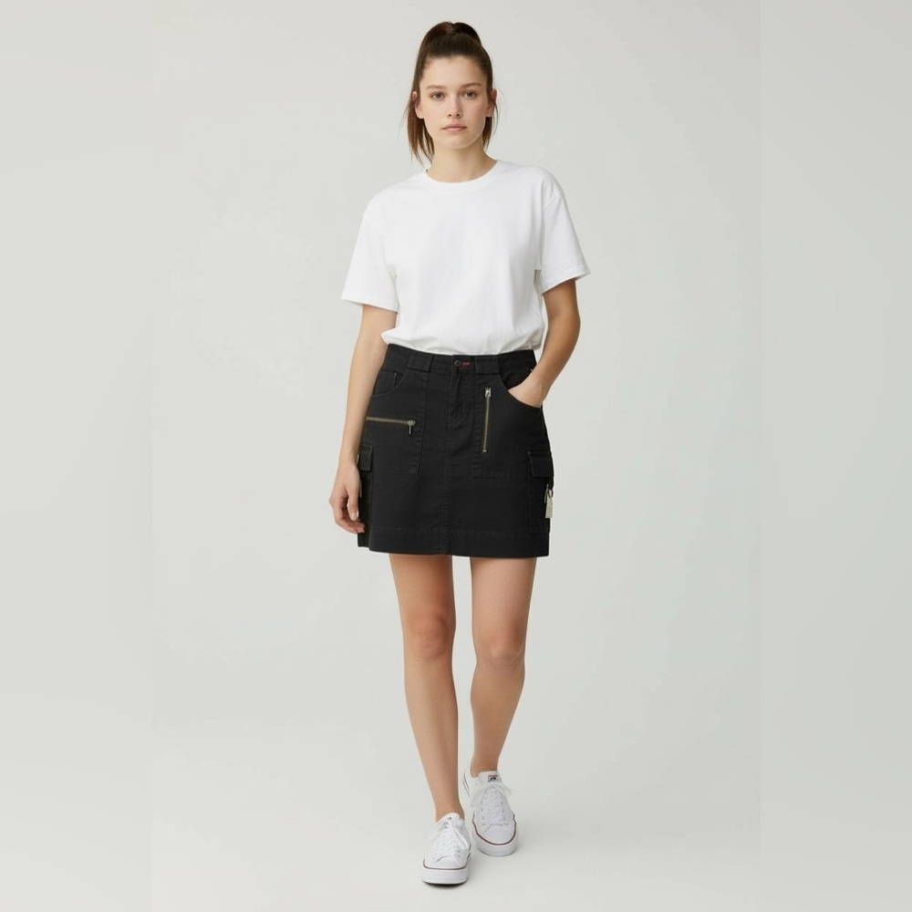 Tommy Hilfiger Vintage Black Cargo Style Mini Skirt